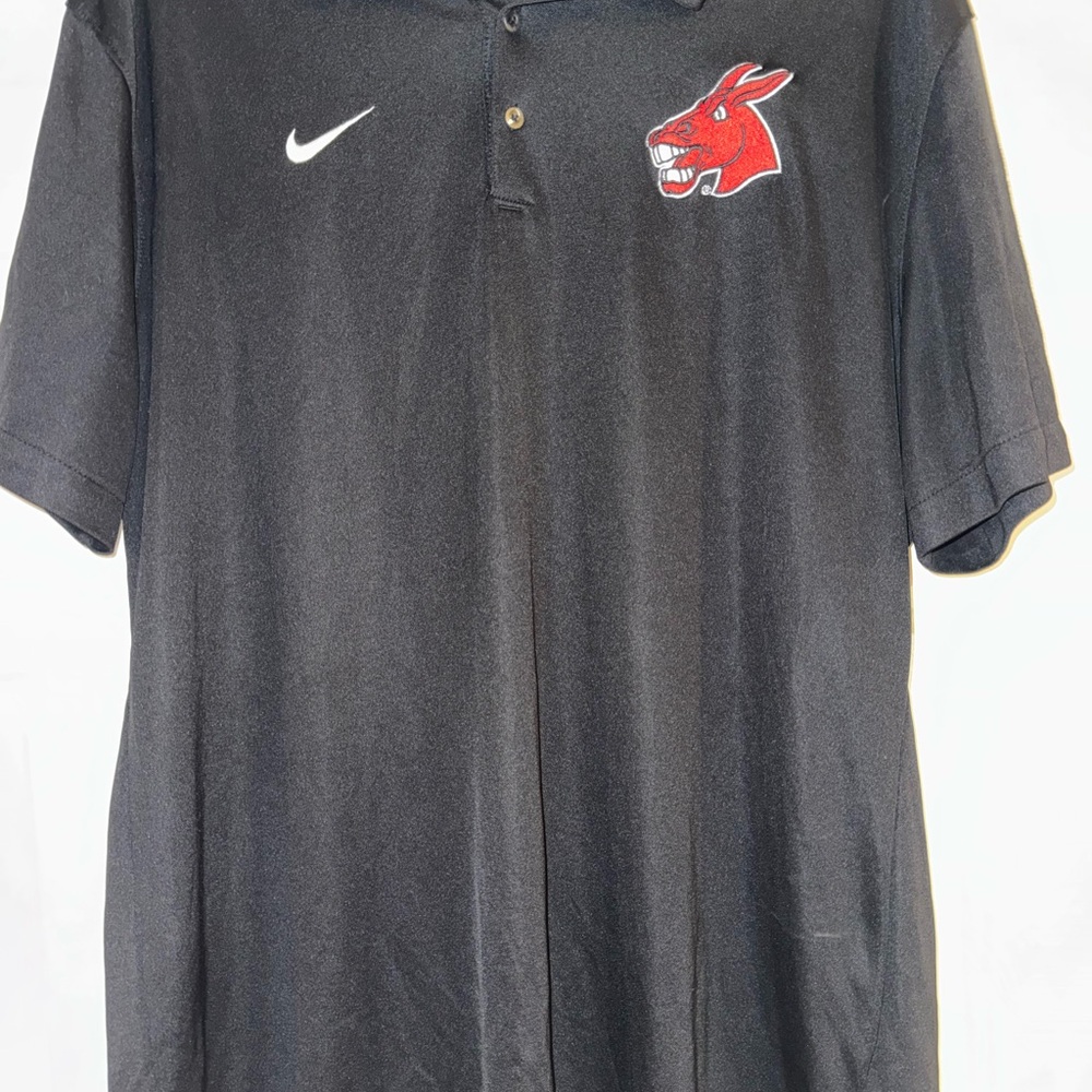 Nike Black Polo Shirt with Red Emblem